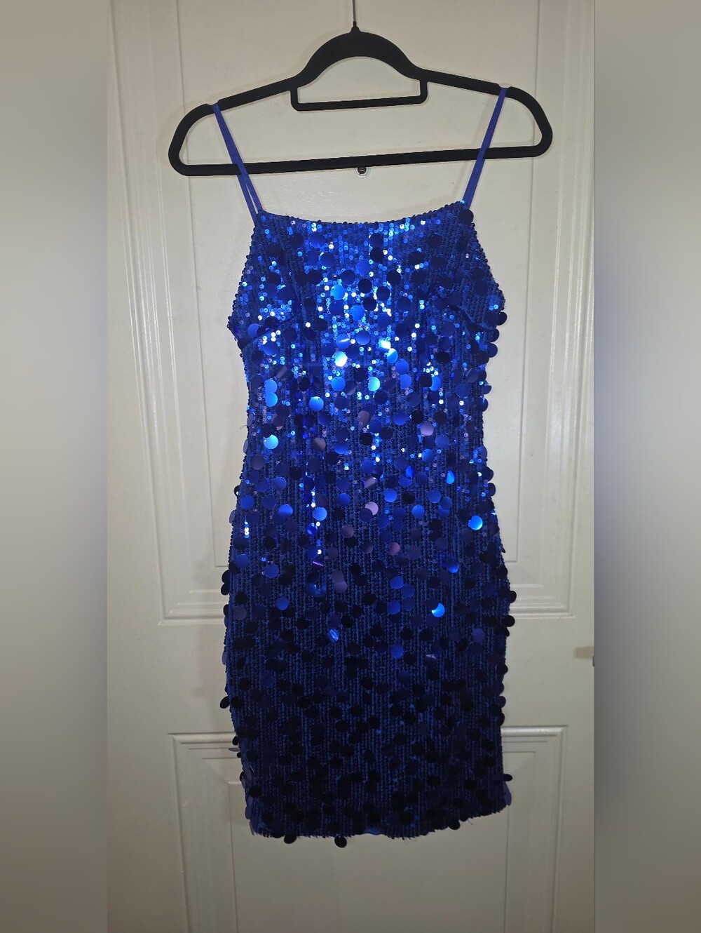Zeflows Royal Blue Sequin Mini Dress NWT Women’s Large HOCO Glam Festival - Picture 13 of 16